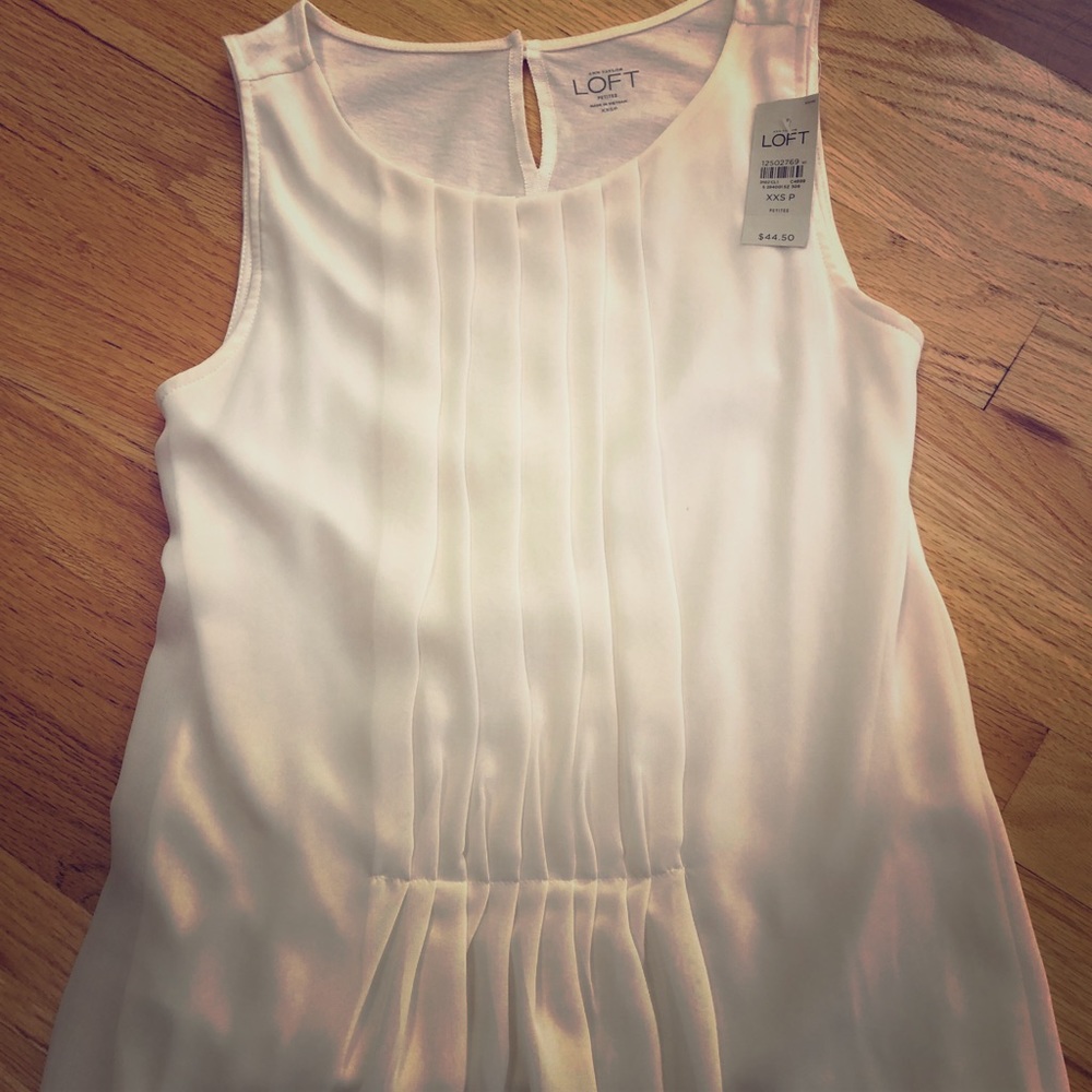 Silk tank with gathered accents